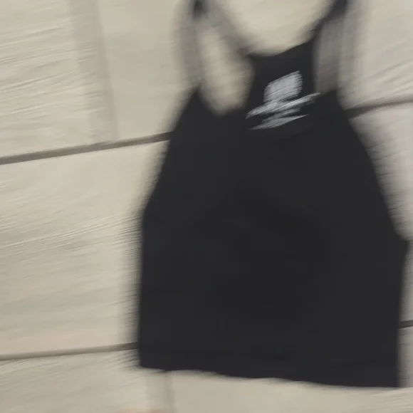 FP Movement Free People Black Ribbed Crop Tank Top Size XS | Seamless fp219 - Picture 3 of 5